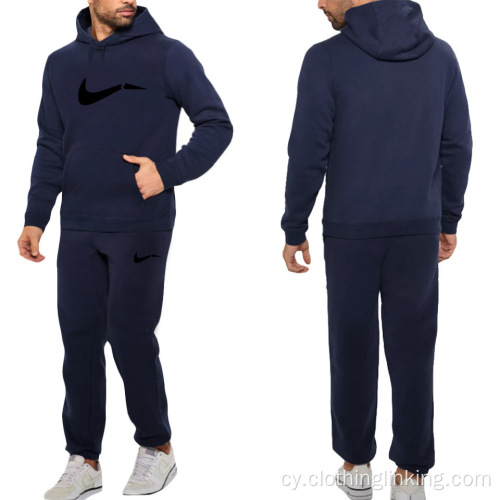 Siwtiau Chwaraeon Ffitrwydd Hooded Tracksuit Dynion